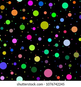 Vector Set of Colorful Circles Isolated on Black Background