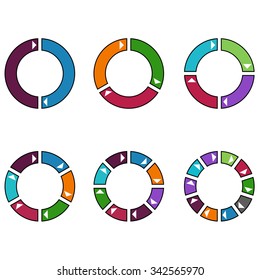 Vector Set of Colorful Circles Isolated on White Background