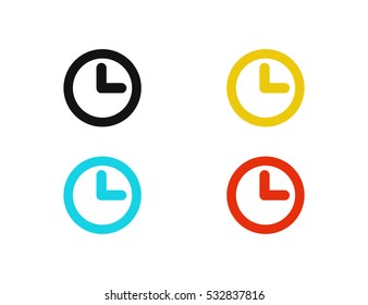 Vector set of colorful clock icons