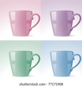 vector set of colorful cups