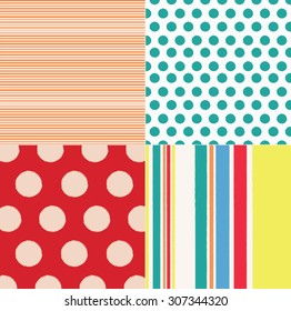 Vector set of colorful cute pattern background wallpaper backdrop