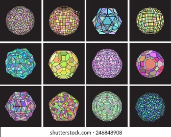 vector set of colorful decorative spheres 