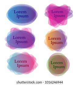 Vector set of colorful different shapes abstract banners. Graphic overlay banners,label, tags, speech bubbles design