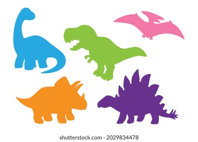 Vector Set of Colorful Dinosaurs