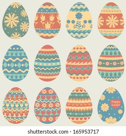 Vector set of colorful Easter eggs. EPS 8.
