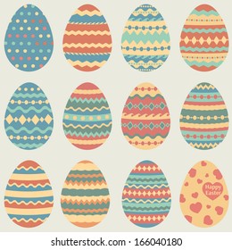 Vector set of colorful Easter eggs. EPS 8.