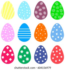 Vector set of colorful eggs