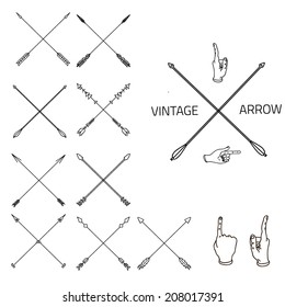 Vector set of colorful ethnic arrows