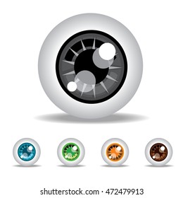 Vector set of colorful eyeball