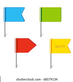 Vector set of colorful flag pins