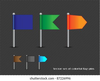 Vector set of colorful flag pins-Vector