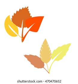 Vector Set Colorful Flowers Leaves Stock Vector (Royalty Free ...