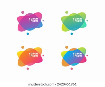 Vector set of colorful fluid design template