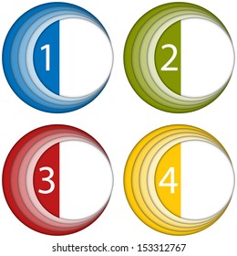 Vector - Set of Colorful Frames with Numbers