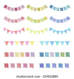 Vector set of colorful garlands