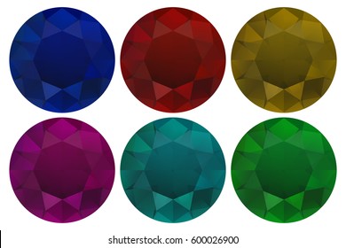 Vector set of colorful gems. Icon, logo
blue red orange green violet yellow