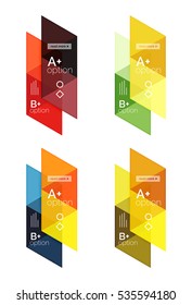 Vector set of colorful geometric infographics for workflow layout, diagram, number options or navigation web design
