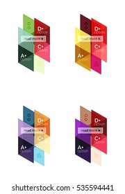 Vector set of colorful geometric infographics for workflow layout, diagram, number options or navigation web design