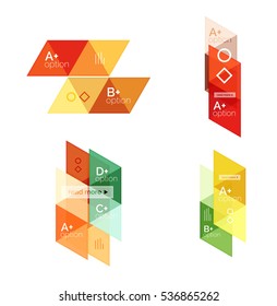 Vector set of colorful geometric infographics for workflow layout, diagram, number options or navigation web design