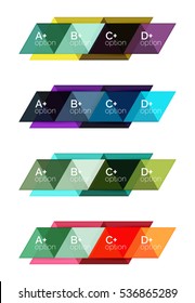 Vector set of colorful geometric infographics for workflow layout, diagram, number options or navigation web design