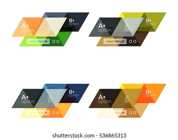 Vector set of colorful geometric infographics for workflow layout, diagram, number options or navigation web design