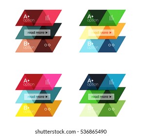 Vektorset mit farbigen geometrischen Informationen für das Workflow-Layout, Diagramm, Zahlenoptionen oder das Web-Design der Navigation