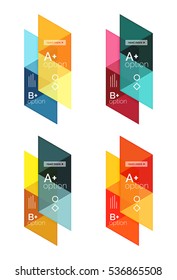 Vector set of colorful geometric infographics for workflow layout, diagram, number options or navigation web design