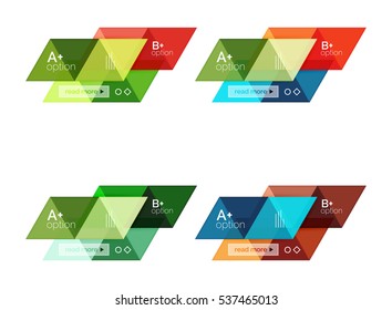 Vector set of colorful geometric infographics for workflow layout, diagram, number options or navigation web design