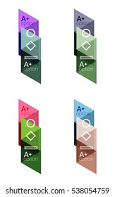 Vector set of colorful geometric infographics for workflow layout, diagram, number options or navigation web design