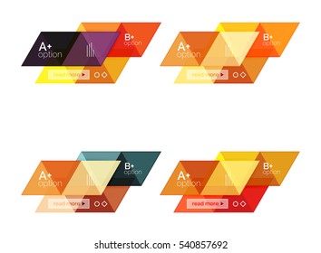 Vector set of colorful geometric infographics for workflow layout, diagram, number options or navigation web design