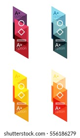 Vector set of colorful geometric infographics for workflow layout, diagram, number options or navigation web design