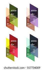 Vektorset mit farbigen geometrischen Informationen für das Workflow-Layout, Diagramm, Zahlenoptionen oder das Web-Design der Navigation