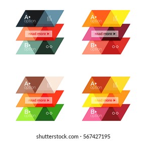 Vektorset mit farbigen geometrischen Informationen für das Workflow-Layout, Diagramm, Zahlenoptionen oder das Web-Design der Navigation