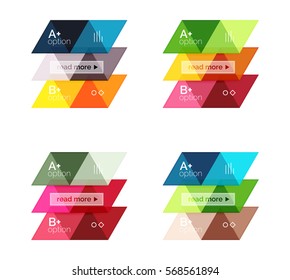Vector set of colorful geometric infographics for workflow layout, diagram, number options or navigation web design