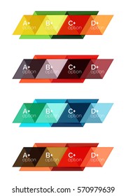 Vector set of colorful geometric infographics for workflow layout, diagram, number options or navigation web design