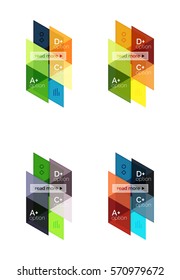 Vector set of colorful geometric infographics for workflow layout, diagram, number options or navigation web design