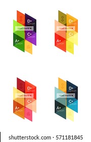Vector set of colorful geometric infographics for workflow layout, diagram, number options or navigation web design