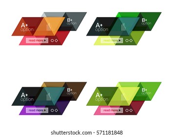 Vector set of colorful geometric infographics for workflow layout, diagram, number options or navigation web design