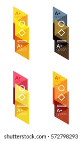 Vector set of colorful geometric infographics for workflow layout, diagram, number options or navigation web design