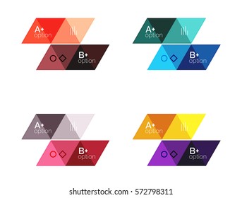 Vector set of colorful geometric infographics for workflow layout, diagram, number options or navigation web design