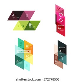 Vector set of colorful geometric infographics for workflow layout, diagram, number options or navigation web design