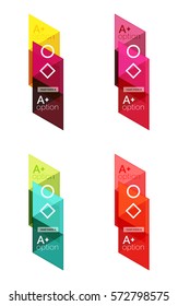 Vektorset mit farbigen geometrischen Informationen für das Workflow-Layout, Diagramm, Zahlenoptionen oder das Web-Design der Navigation
