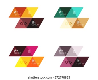 Vektorset mit farbigen geometrischen Informationen für das Workflow-Layout, Diagramm, Zahlenoptionen oder das Web-Design der Navigation