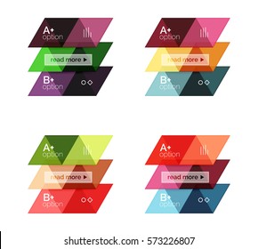 Vector set of colorful geometric infographics for workflow layout, diagram, number options or navigation web design