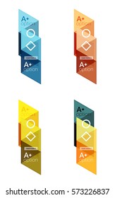 Vektorset mit farbigen geometrischen Informationen für das Workflow-Layout, Diagramm, Zahlenoptionen oder das Web-Design der Navigation