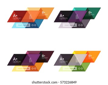 Vector set of colorful geometric infographics for workflow layout, diagram, number options or navigation web design
