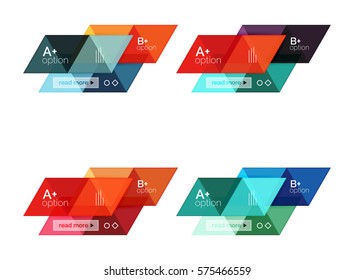 Vector set of colorful geometric infographics for workflow layout, diagram, number options or navigation web design