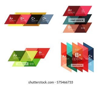 Vector set of colorful geometric infographics for workflow layout, diagram, number options or navigation web design