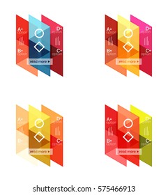 Vector set of colorful geometric infographics for workflow layout, diagram, number options or navigation web design