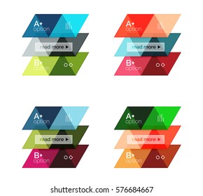 Vector set of colorful geometric infographics for workflow layout, diagram, number options or navigation web design